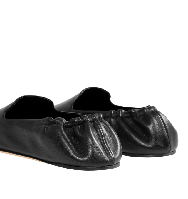Image 3 of 4 - BLACK - THE ROW Casa Slipper featuring slip-on shoe in soft nappa leather with round toe, elasticated heel and flexible leather sole. 100% lambskin leather. Calfskin leather sole. Made in Italy. 