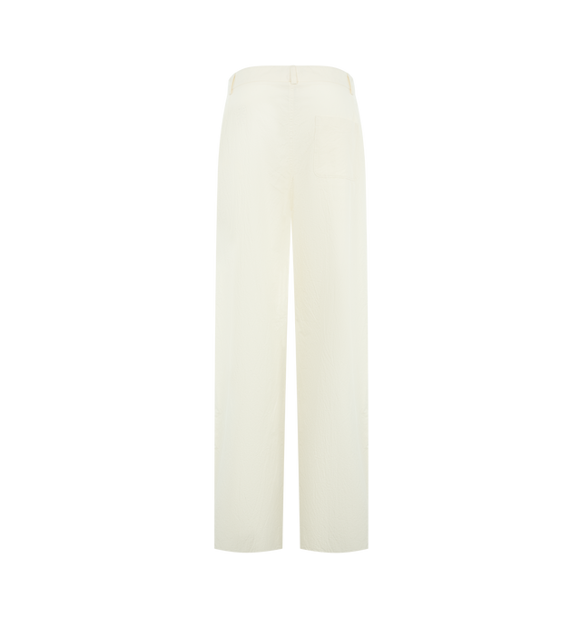 Image 2 of 3 - WHITE - THE ROW Fael Pant featuring mid-rise chino pants in cotton poplin with a straight leg, side slash pockets and single back patch pocket. 100% cotton. Made in Italy.