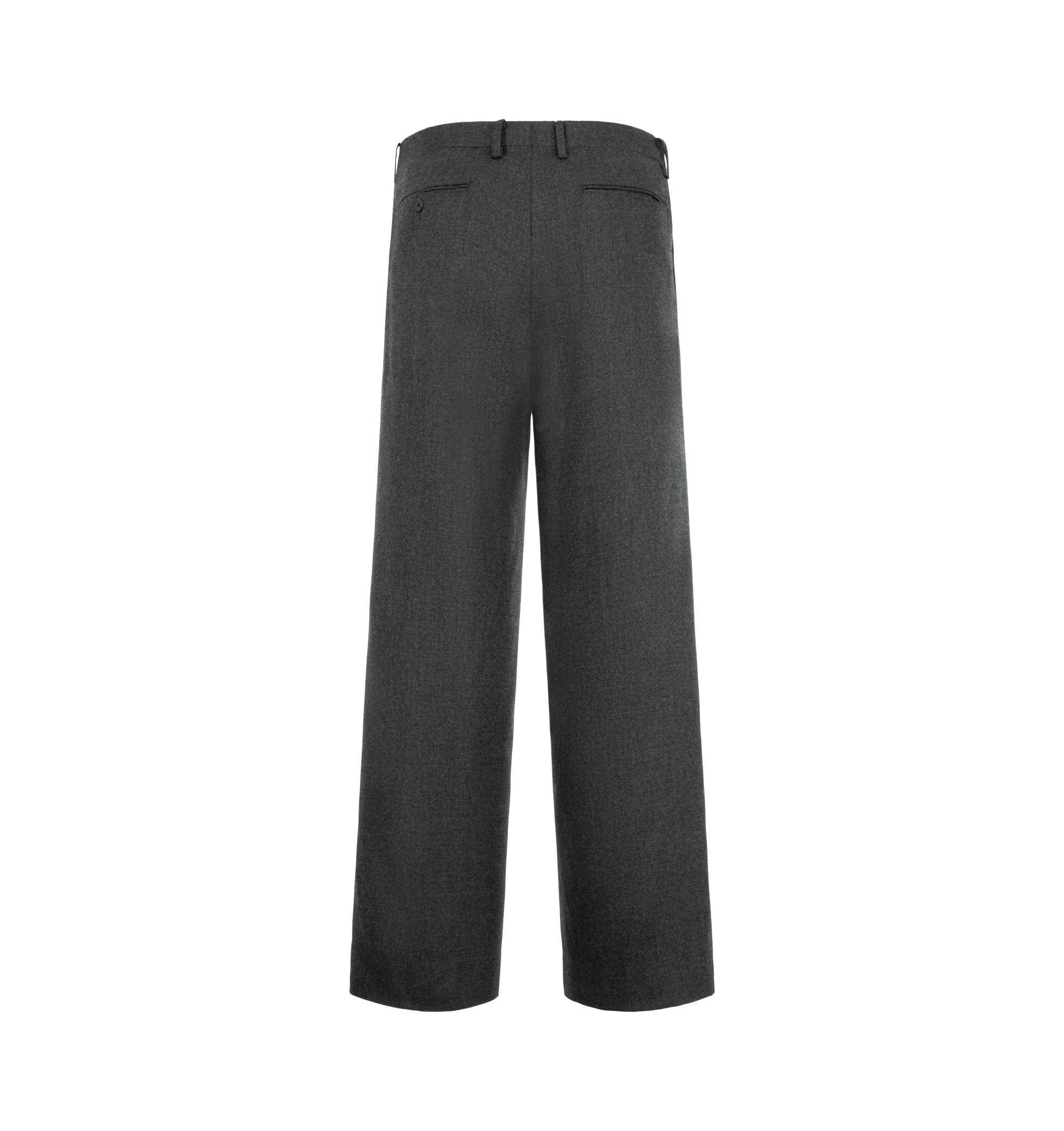 Image 2 of 3 - GREY - Auralee Men's Super Light Wool Two-Tuck Slacks are crafted from lightweight wool velvet with a subtle luster and a smooth, supple hand. Finished with two front tucks, these trousers are cut in a relaxed fit with a wide leg. Wool 100%.