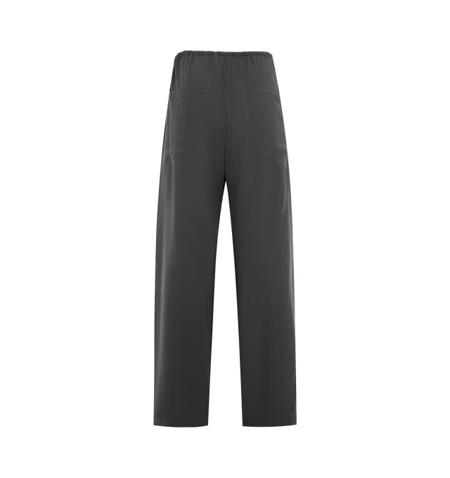 Image 2 of 3 - GREY - STUDIO NICHOLSON Sheer Trousers featuring drawstring at waistband, four-pocket styling, exposed button fly and relaxed fit. Made in Portugal.