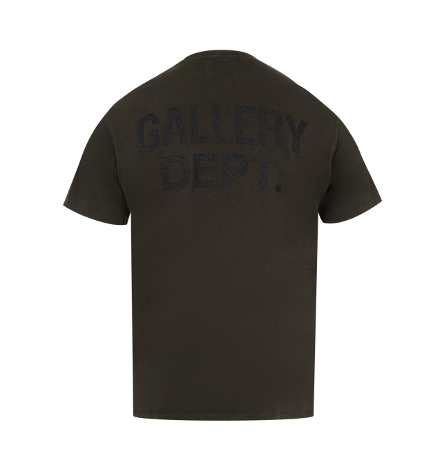 Image 2 of 2 - GREY - GALLERY DEPT. French Collector Tee featuring classic short sleeve, relaxed fit, signature GD ENGLISH logotype on the front and rendered in gold glitter on the back and faded throughout. 100% cotton. Made in USA.