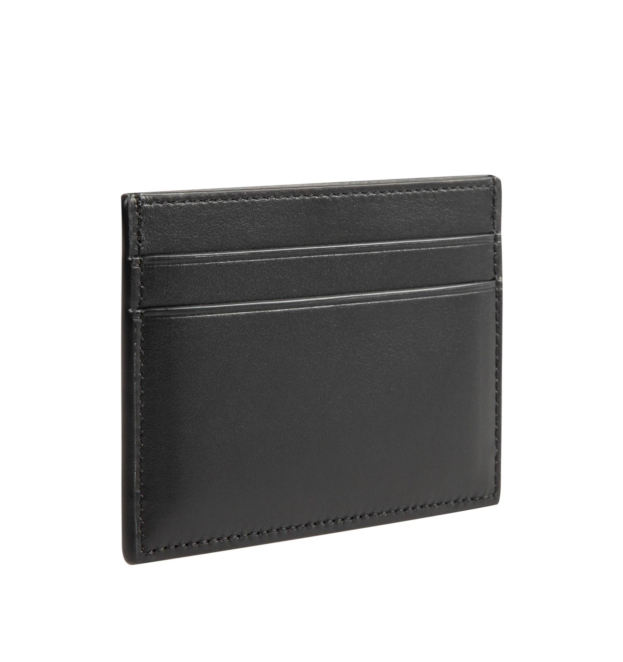 Image 2 of 3 - BLACK - Loewe Mens Logo Cardholder is crafted from shiny calfskin. Features four card slots, one central pocket, embossed and printed bi-color archive-inspired LOEWE logo, and calfskin lining. Main Material: Shiny Calfskin; Lining: Calfskin. Dimensions: 10.3cm W x 7.5cm H x 0.3cm D. Made in Spain.