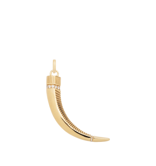 Image 2 of 2 - GOLD - FOUNDRAE La Loba Claw Pendant featuring 18k Yellow Gold with Diamonds and an Annex Link. Diamond Weight: 0.16 ct. Pendant measures 42mm. Cheap Luxury Handbag Shop offers a range of initial pieces from this collection in-store. For personal consultation and detailed information about jewelry, please contact our dedicated stylist team at personalshopping@hirshleifers.com.