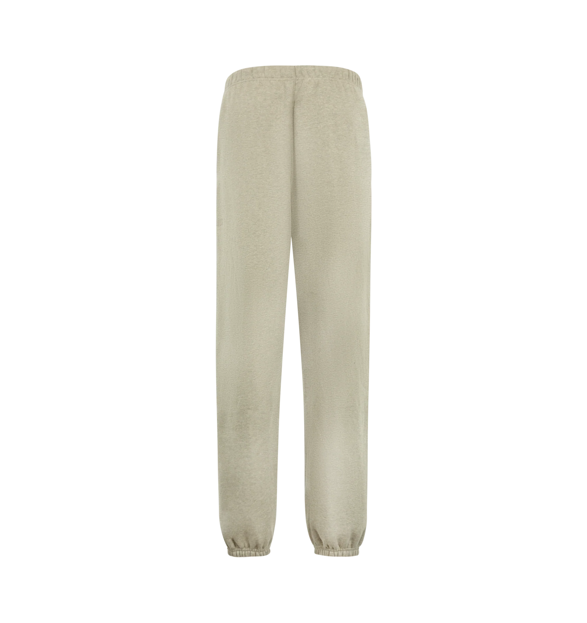 Image 2 of 3 - NEUTRAL - Fear of God Essentials Mens Classic Sweatpants are crafted from heavyweight 380 GSM cotton-blend core fleece. Feature a classic relaxed fit with tapered legs, elasticized waistband with bungee drawcord, side-seam pockets, elastic ankle cuffs, puff-printed Fear of God and Essentials branding, and an Essentials logo label. Main Material: 80% Cotton, 20% Polyester.  