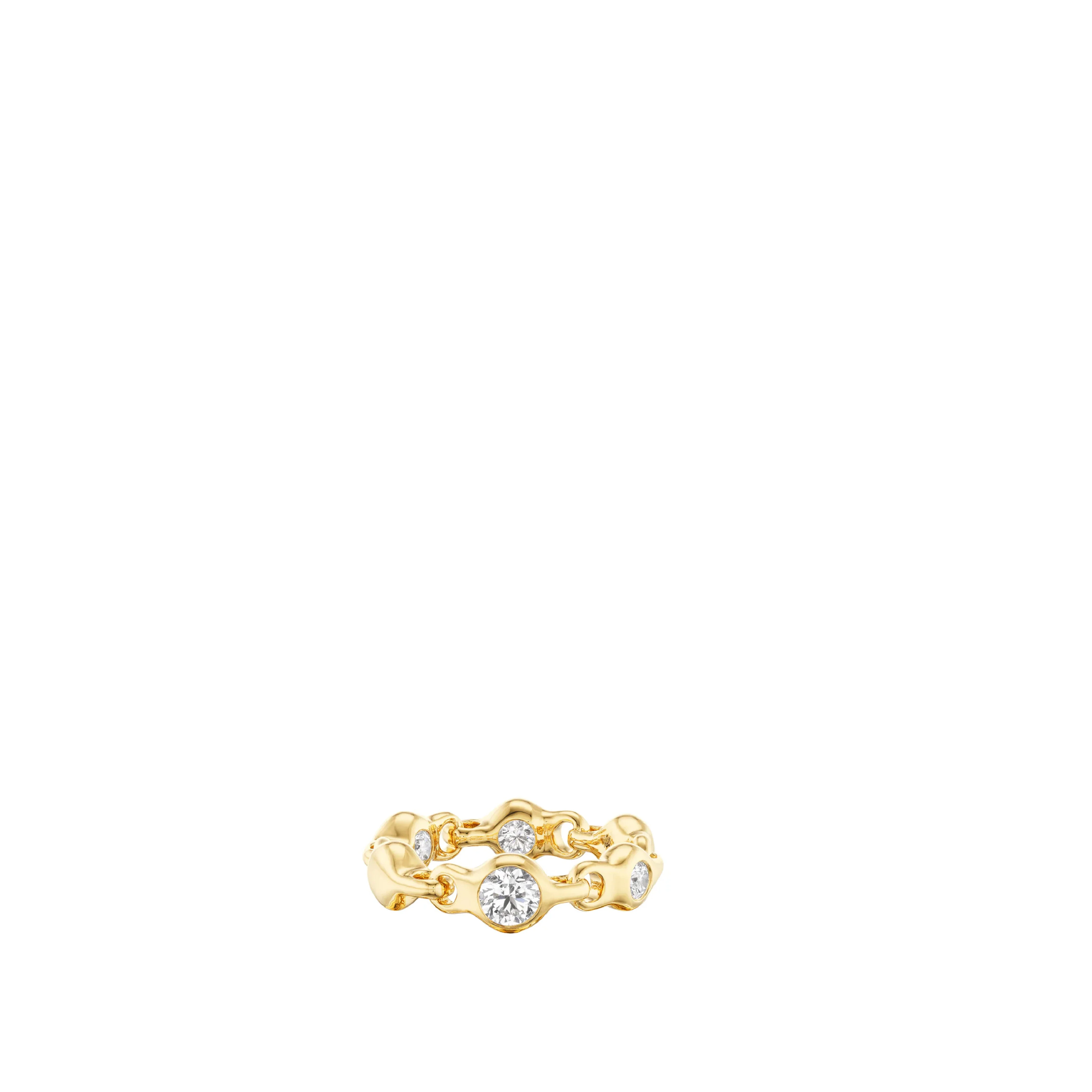 Image 1 of 2 - GOLD - Uniform Object Supernova Stacking Ring featuring 7.5 g of 18K yellow gold with a 0.50 ct round diamond and 0.56 TCW round diamond accents (1.18 TCW). Handcrafted in New York City. Cheap Luxury Handbag Shop offers a range of pieces from this collection in-store. For personal consultation and detailed information about jewelry, please contact our dedicated stylist team at personalshopping@hirshleifers.com.