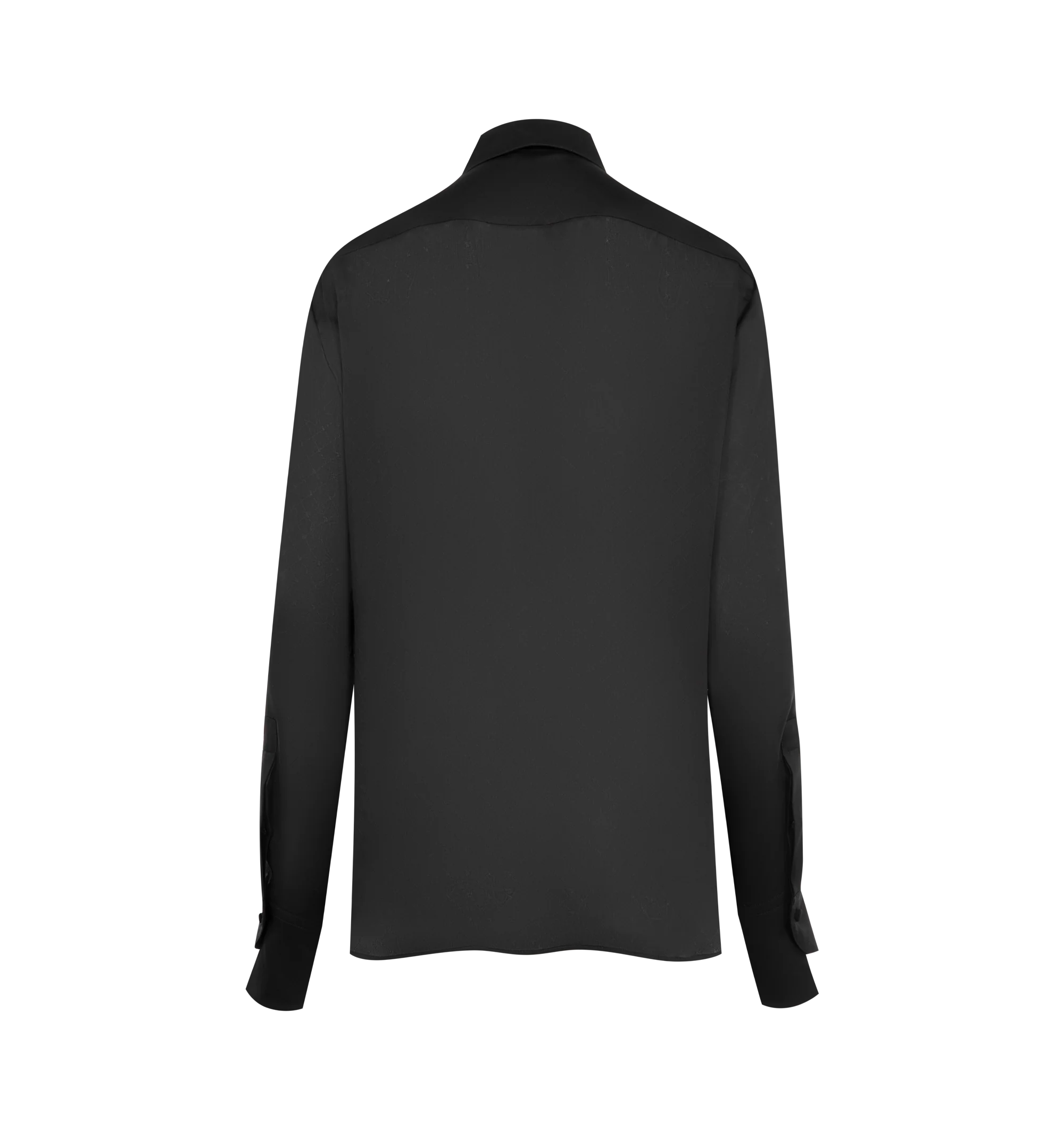Image 2 of 2 - BLACK - Tom Ford Womens Monogram Silk Chiffon Shirt is crafted from a silk chiffon and features a sheer organza with monogram detail. Main Material: 100% Silk. Made in Italy. 
