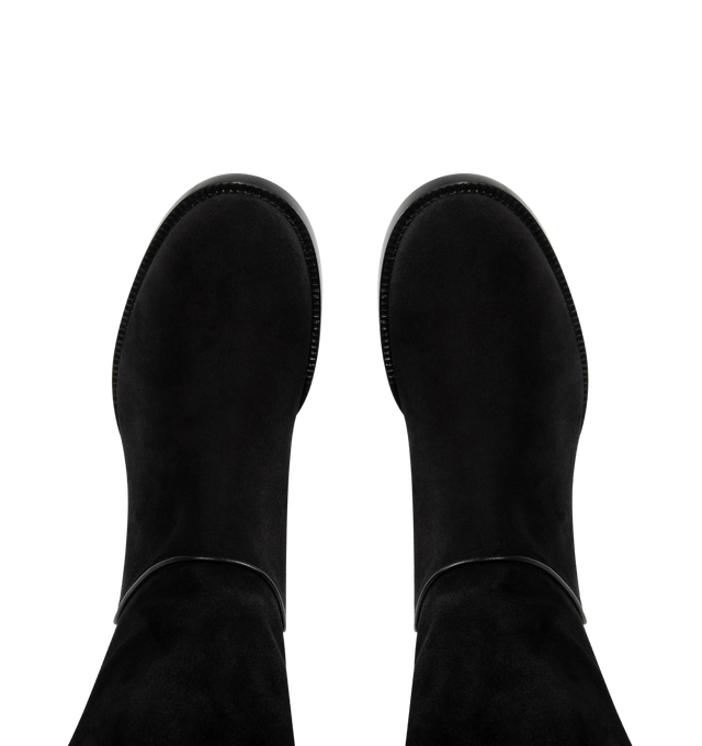 Image 4 of 4 - BLACK - THE ROW Nobilis Riding Boot featuring classic riding boot in silky polished leather with round toe and stacked heel. 1.4 in. heel. 100% calfskin leather. Lined in 100% leather.