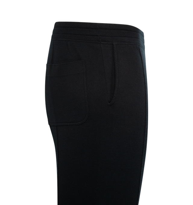 Image 3 of 3 - BLACK - TOM FORD Double Face Wool Jogger featuring 2 side slip pockets, back patch pocket, elasticated waistband and slim fit. 100% wool.