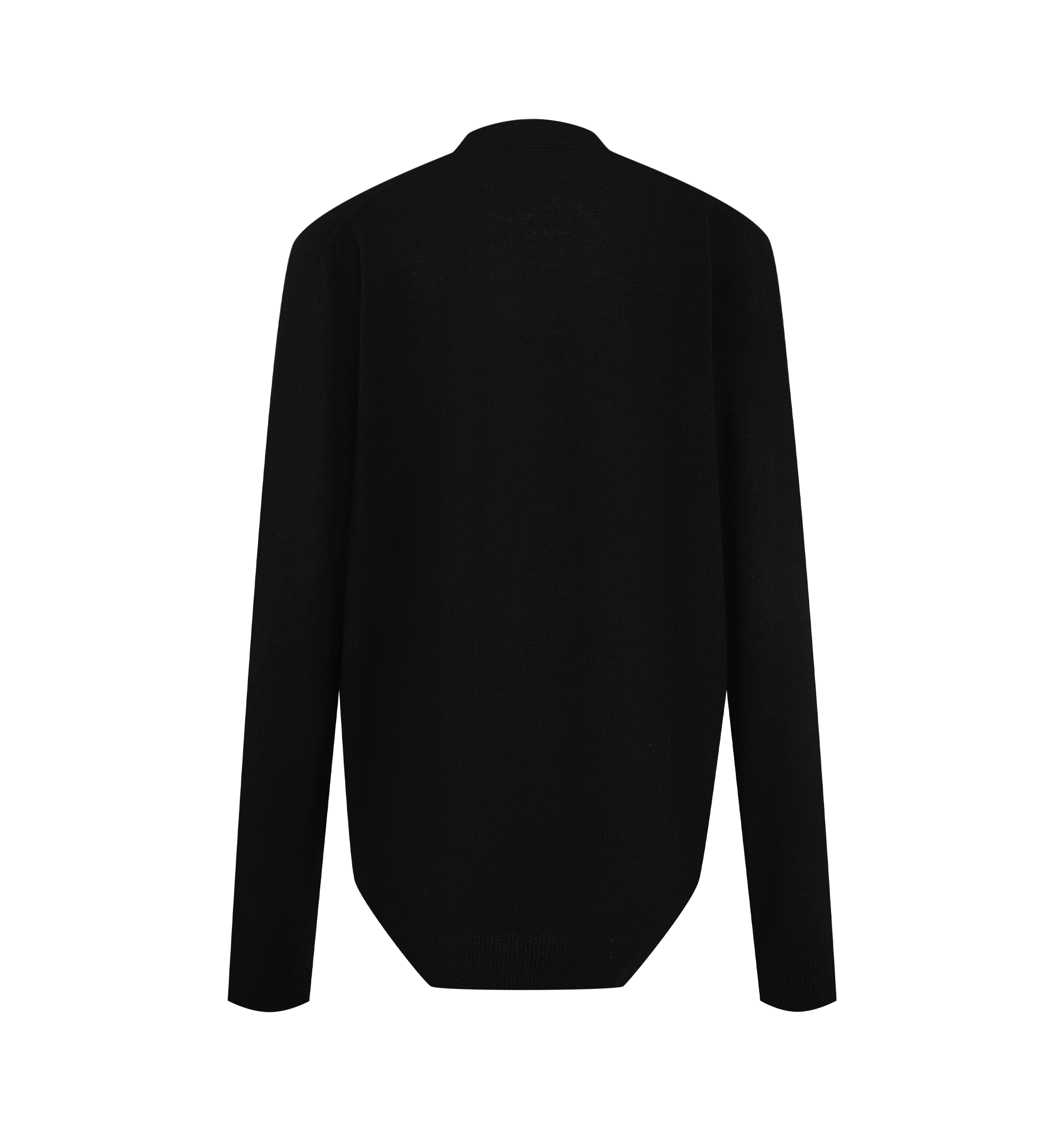 Image 2 of 2 - BLACK - The Row Women's Pelagia Cardigan is crafted from lightweight cashmere and features a relaxed silhouette with a classic V-neckline, front button closure, seamless construction, and ribbed trims at the neckline, cuffs, and hem. This designer cashmere cardigan combines exceptional Italian craftsmanship with a smooth, single-ply knit that offers lightweight warmth, natural stretch, and effortless everyday elegance. Main Material: 100% Cashmere. Made in Italy. 