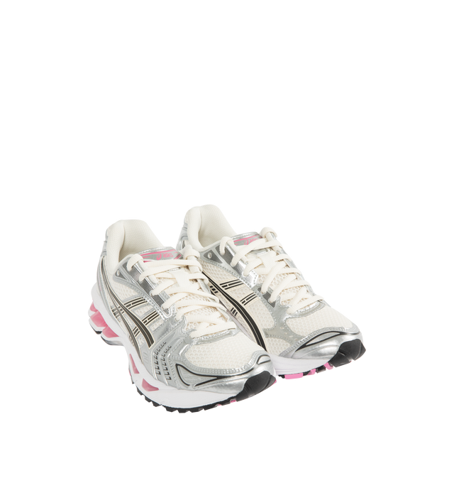 Image 2 of 5 - GREY - Asics GEL-Kayano 14 Sneakers are lace-up style with rip-stop underlays, GEL cushioning, and TRUSSTIC support system. Unisex style in men's sizing. 
