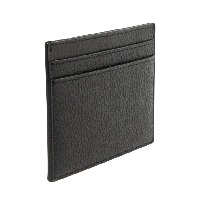 Image 2 of 3 - BLACK - SAINT LAURENT Tiny Cassandre Card Case featuring bronze-tone hardware and five card slots. 4.1" x 2.9" x 0.1". Calfskin. Made in Italy.
