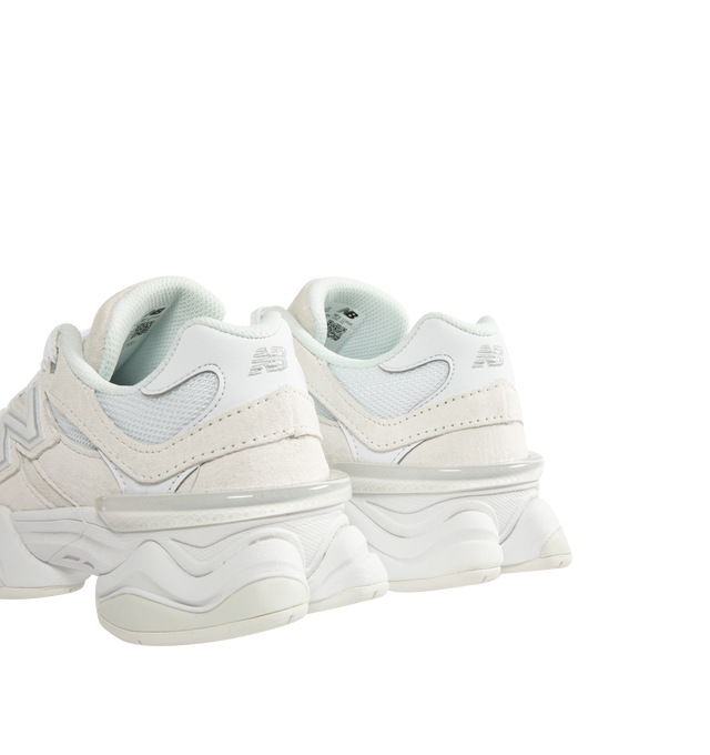 Image 3 of 5 - WHITE - NEW BALANCE 9060 Sneaker featuring dual-density midsole, ABZORB and SBS cushioning, tongue logo inspired by original 991 lace jewel, translucent CR device at heel and diamond outsole pattern inspired by classic 860 design.