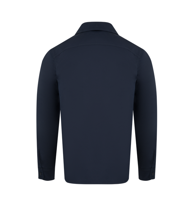 Image 2 of 2 - NAVY - ASPESI Zip Jacket featuring classic collar, zip front closure, two front patch pockets and button cuffs.