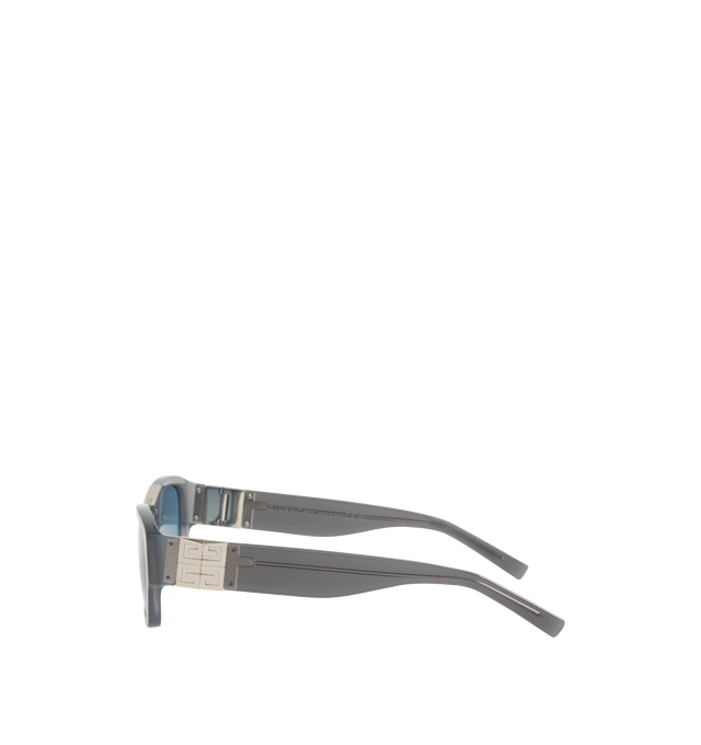 Image 2 of 3 - BLUE - GIVENCHY Square Logo Sunglasses featuring solid lenses, temple top of the front logo details and square frame. Acetate. 100% UV protection. Made in Italy.