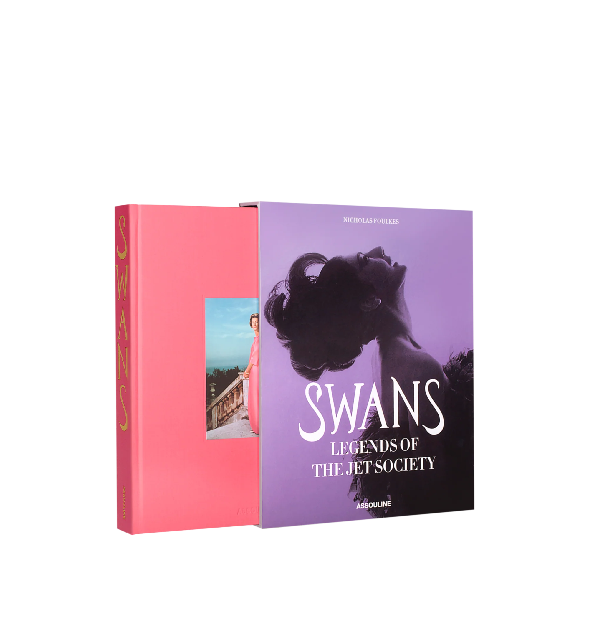 Image 4 of 5 - PINK - ASSOULINE Swans: Legends of the Jet Society captures the spirit of this world, in which todays technology was the stuff of science fiction, when foreign travel was the preserve of a privileged cosmopolitan few. From bygone aristocracy to modern mega-wealthy moguls, this stunning volume regales with escapades of travel, money, sex, and adventure. These are the legends of the jet settales of glamour, excitement, and exclusivity. 296 pages 200 illustrations. W 27.89 x L 35.48 x D 5.18 cm.