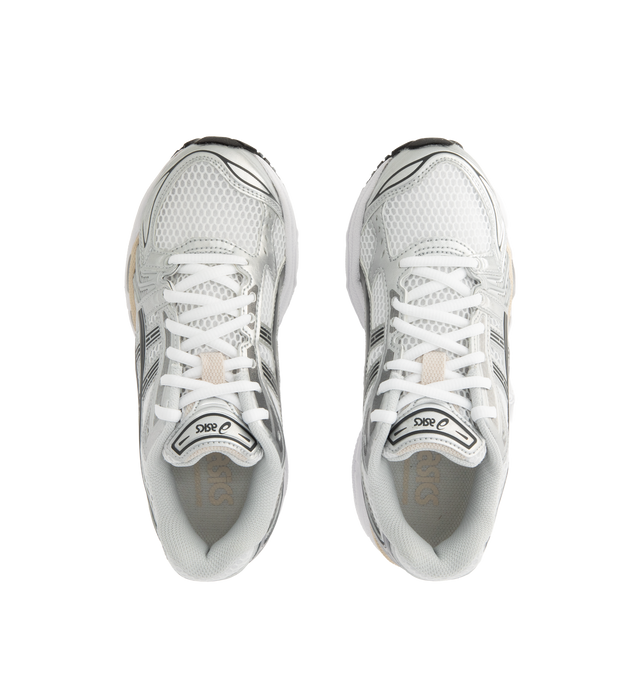 Image 5 of 5 - SILVER - Asics GEL-Kayano 14 Sneakers are lace-up style with rip-stop underlays, GEL cushioning, and TRUSSTIC support system. Unisex style in men's sizing. 