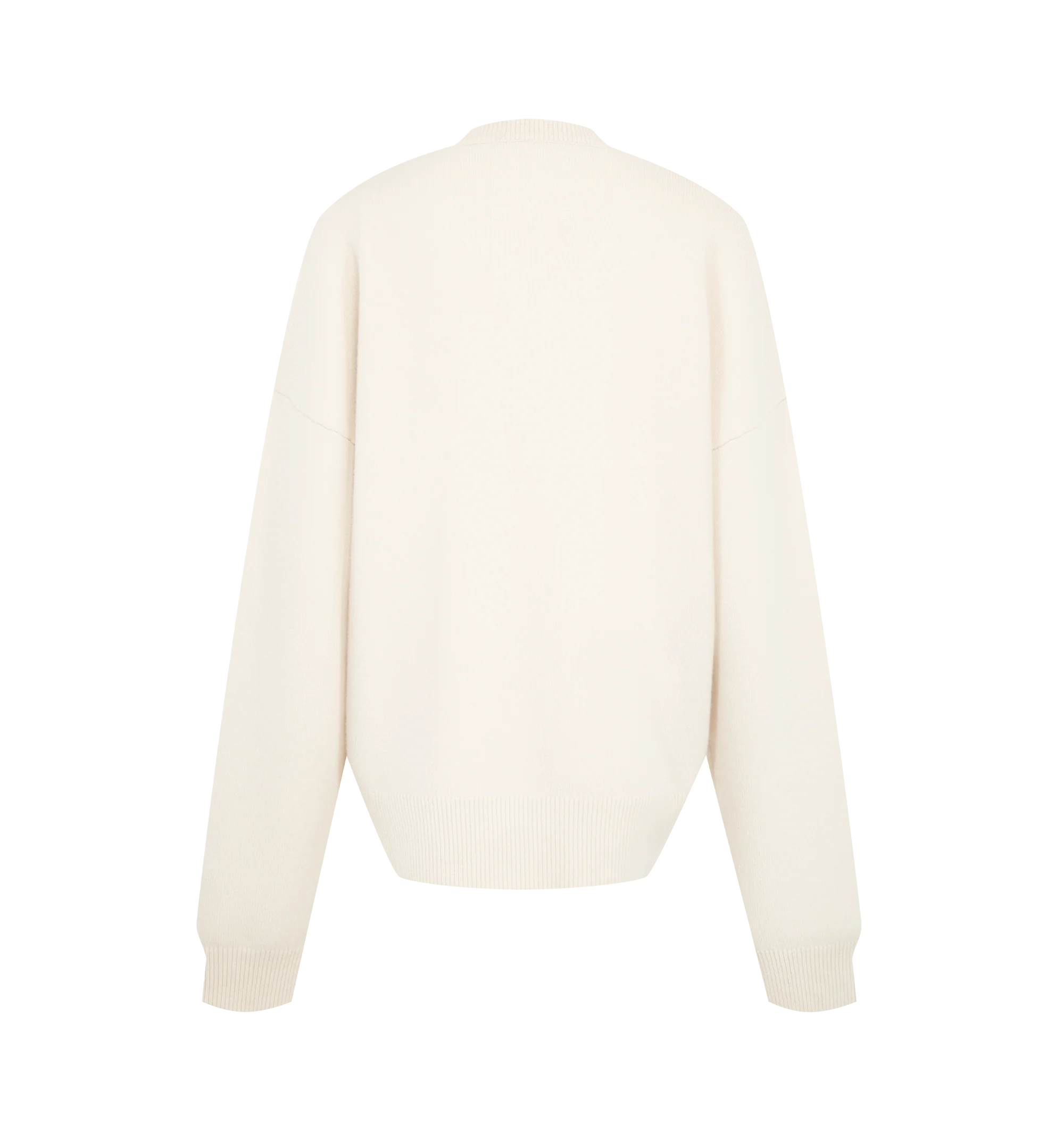 Image 2 of 2 - NEUTRAL - Extreme Cashmere Women's N496 Like Sweater is crafted from a luxurious cashmere blend and features a relaxed drop-shoulder silhouette with a zippered crew neckline for a modern take on a classic knit. This designer cashmere sweater combines exceptional softness with versatile styling, making it an effortless layering piece for everyday wear. Main Material: 94% Cashmere, 5% Nylon, 1% Elastane.
