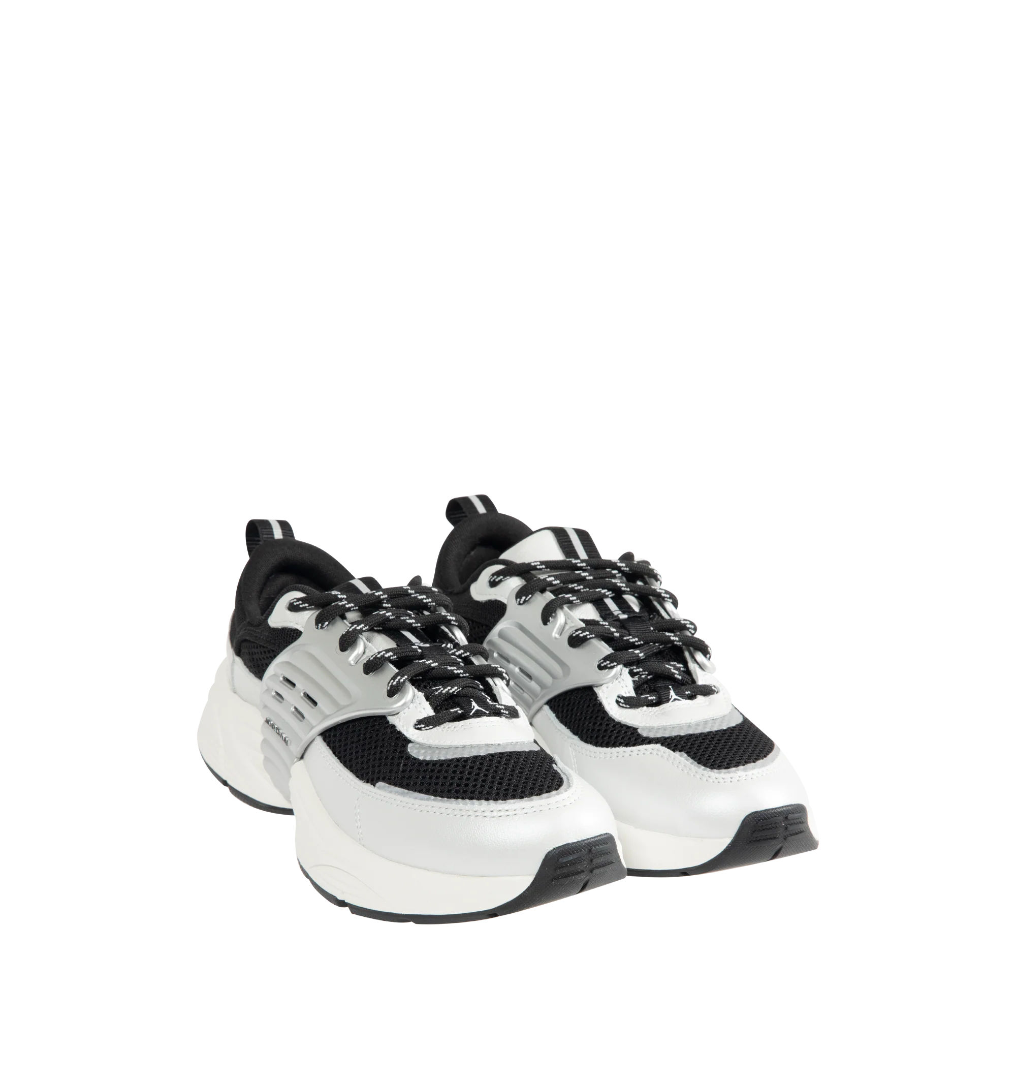 Image 2 of 5 - MULTI - Men's Jordan Trunner O/S Sneakers feature a breathable mesh upper with synthetic and leather overlays and a modern silhouette inspired by the original Jordan Trunner. These lifestyle sneakers combine responsive foam cushioning, molded midfoot support wings, and a durable rubber outsole for lightweight comfort, stability, and everyday traction. Main Material: Mesh and leather. Midsole: Responsive Foam. Sole: Rubber.