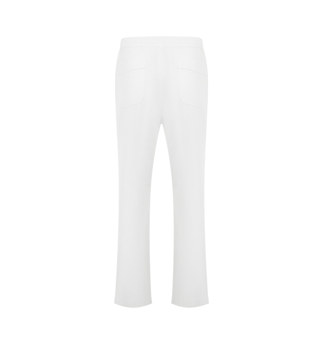 Image 2 of 3 - WHITE - TOM FORD Herringbone Stripe Pleated Lounge Pants featuring cotton and silkblend herringbone lounge pants, elasticized waistband, four-pocket styling, button fly and pleats at front. 66% cotton, 34% silk. Made in Italy.