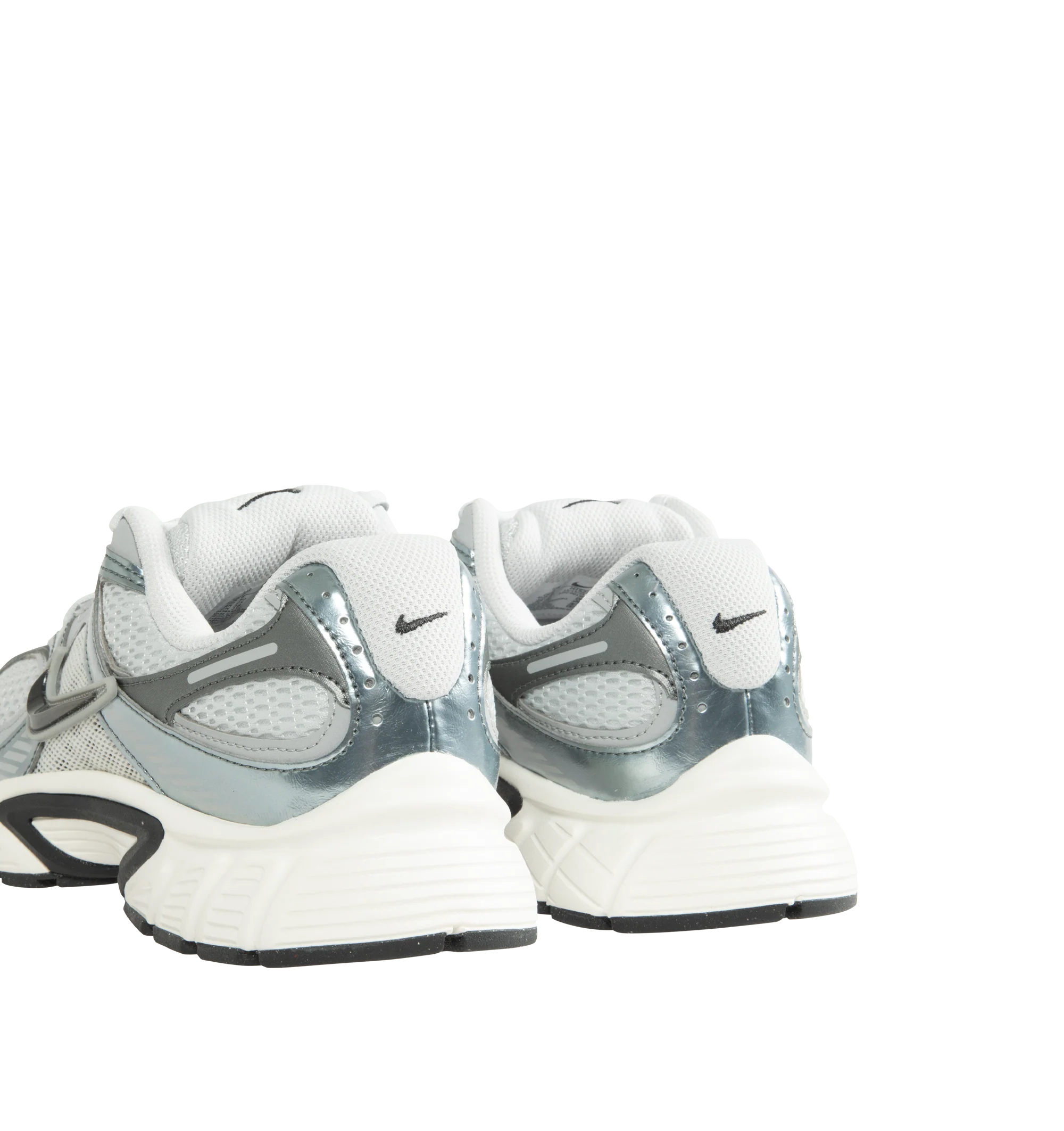 Image 3 of 5 - GREY - Nike Men's V5 RNR Sneakers feature a layered suede and mesh upper for a breathable, Y2K-inspired look with retro running style. These lifestyle sneakers combine a lightweight foam midsole, plush collar lining, and a durable rubber outsole with 2000s-inspired grooves for all-day comfort and reliable traction. Main Material: Suede and Mesh. Midsole: Foam. Sole: Rubber. 