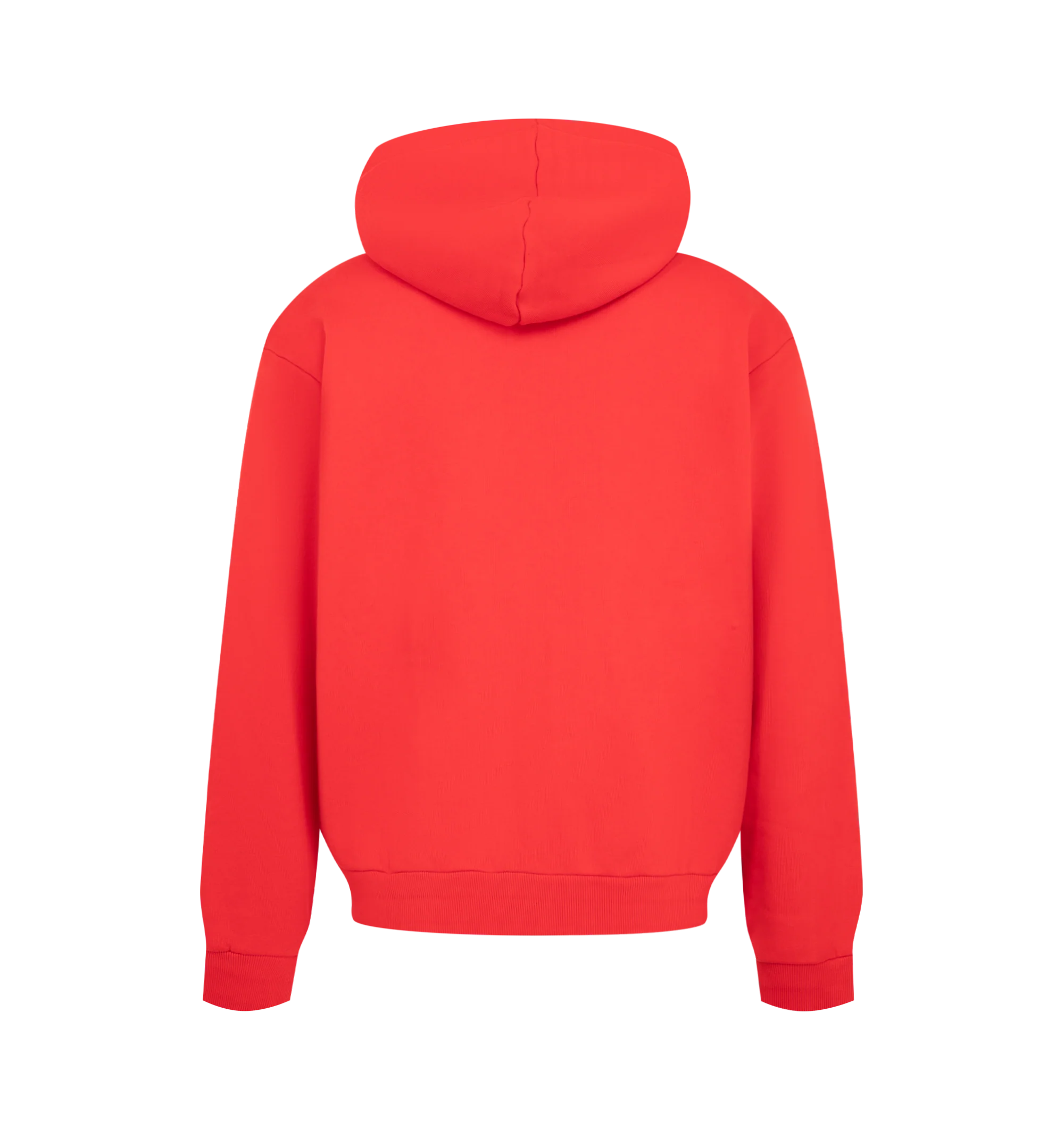 Image 2 of 2 - RED - Toteme Men's Zip Hoodie is crafted from cotton fleece and features a relaxed silhouette. Designed with a drawstring hood and front zip closure, this elevated essential is finished with silver-tone hardware and a signature monogram tab at the hem. Main Material: 100% Cotton. 