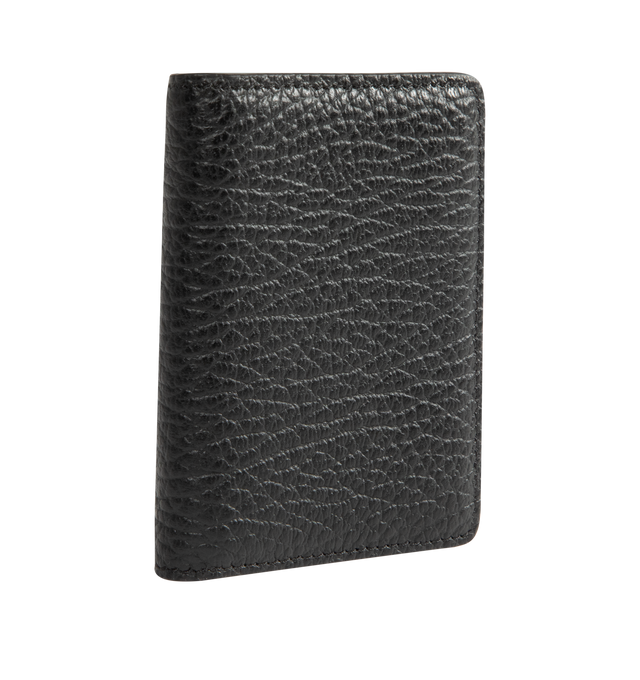 Image 2 of 3 - BLACK - MAISON MARGIELA Four Stitches Keyring Cardholder featuring embossed grainy leather, keyring chain, snap button closure, multiple card holders and four stitches at the back. 100% calf leather.