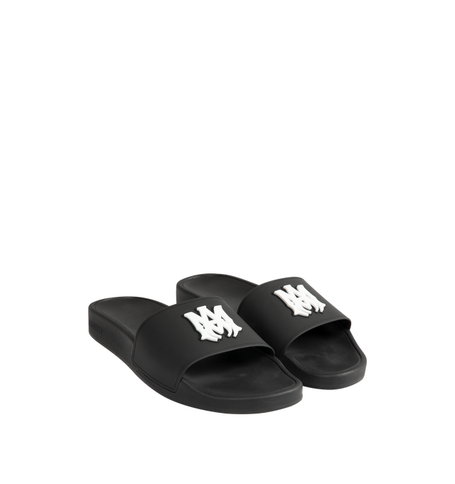 Image 2 of 4 - BLACK - AMIRI MA Pool Slides featuring open toe, logo at vamp in molded rubber and rubber sole. 100% polyurethane.