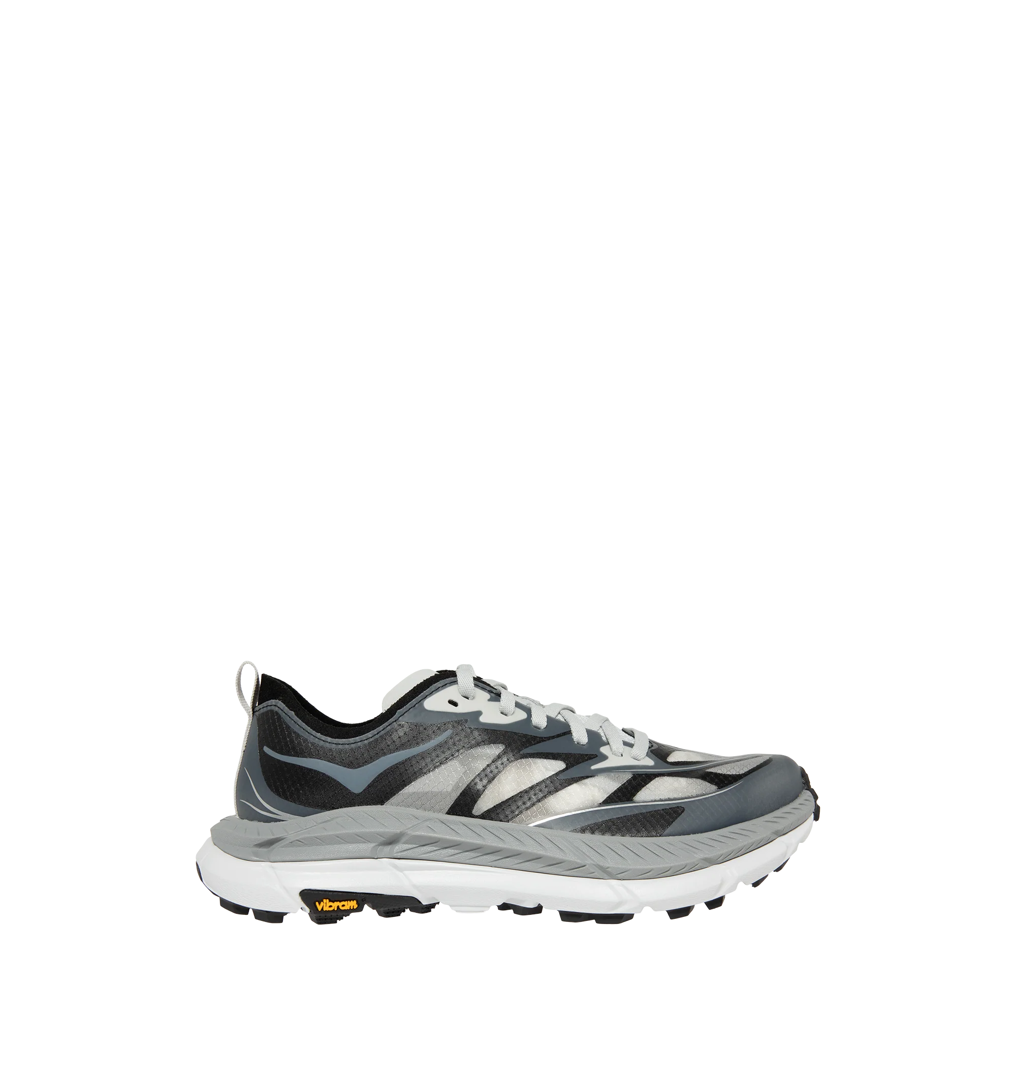 Image 1 of 5 - GREY - Hoka Men's U Mafate Speed 4 Lite Sneaker featuring ripstop and rubber upper with vibram sole, lace-up front, flat tongue design and padded collar. Imported from Vietnam.