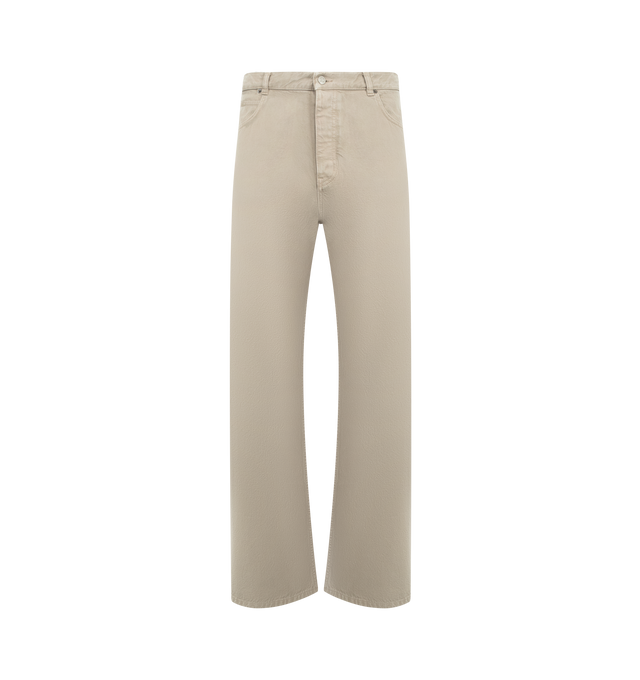 Image 1 of 3 - GREY - THE ROW Siouxie Jean featuring relaxed mid-rise jean in garment-dyed denim with straight leg, tonal topstitching, and classic 5-pocket construction. 100% cotton. Made in Italy.