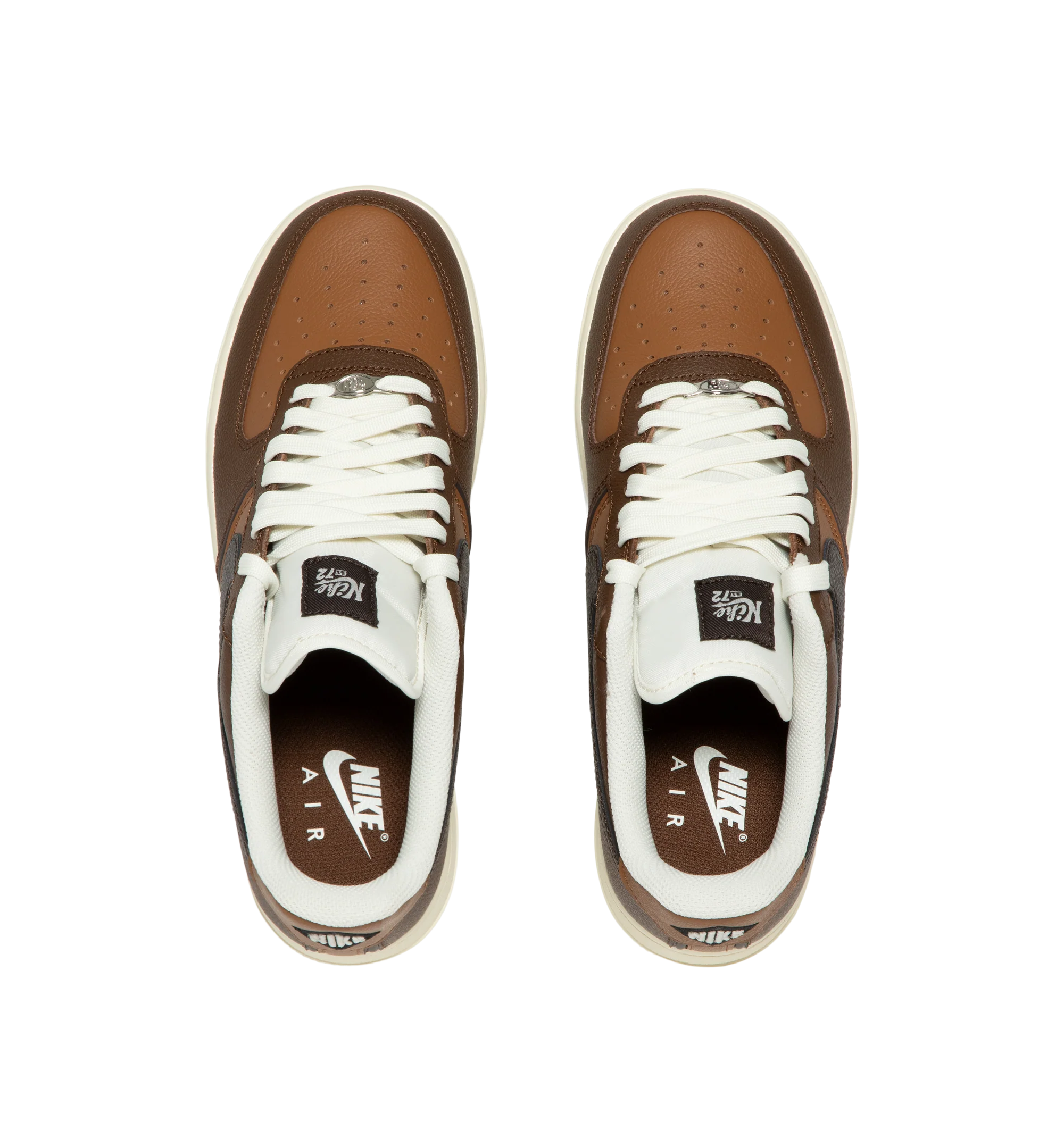 Image 5 of 5 - BROWN - Nike Men's Air Force 1 '07 LV8 Sneaker featuring classic silhouette with genuine and synthetic leather upper with perforated toe box, Nike Air unit, rubber outsole with classic pivot circles and padded collar.