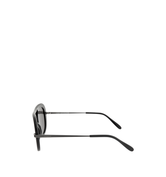 Image 2 of 3 - BLACK - LOEWE Slim Pilot Sunglasses featuring a full rim and aviator frame, slim metal and acetate construction, international fit, UVA/UVB protection, acetate tips and engraved LOEWE. Made in Italy.
