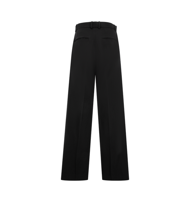 Image 2 of 3 - BLACK - AURALEE High Twist Wool Linen Twill Slacks featuring twill fabric that is woven with Super 100s worsted wool (18.5 microns) for the warp and linen for the weft, both packed to their maximum density, regular fit, straight leg, hook zip closure and belt loops at waist. 70% wool, 30% linen. 