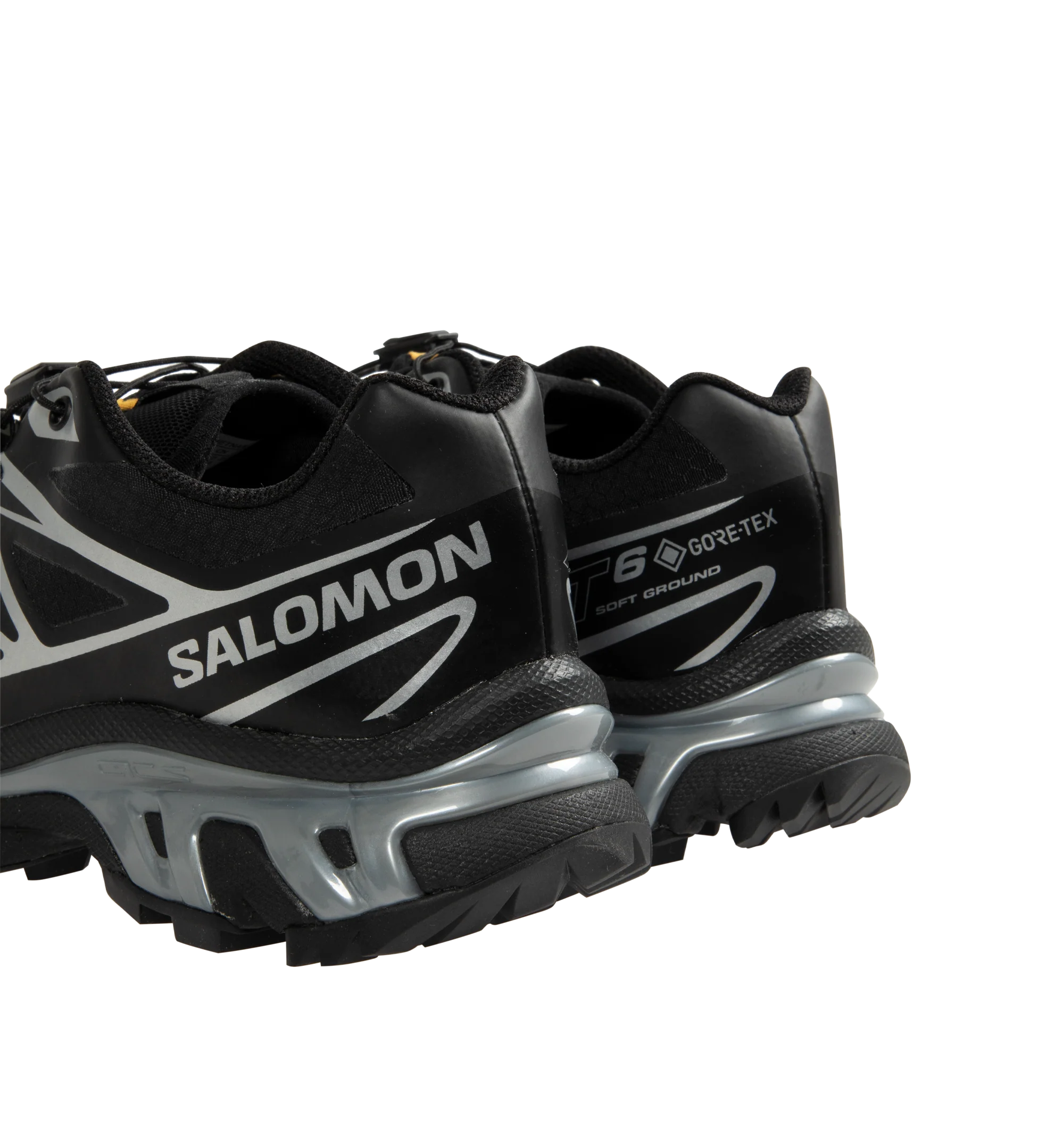 Image 3 of 5 - BLACK - Salomon Sportstyle XT-6 GORE-TEX rubber-trimmed mesh sneakers featuring the brand's signature Agile Chassis system and Mud Contagrip soles. Made from GORE-TEX, for  resiliance, an innovative ePE membrane, PFC-free, and anti-debris mesh construction, as well as durable cushioning and stability. Unisex style in men's sizing. 