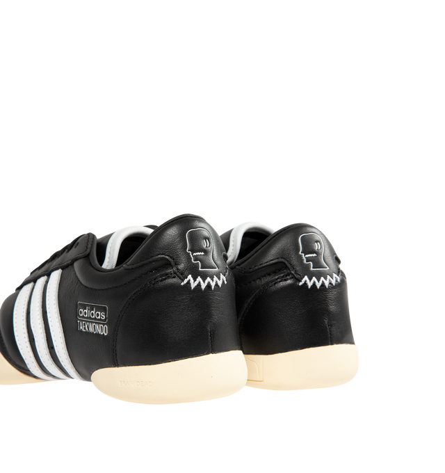 Image 3 of 5 - BLACK - ADIDAS Brain Dead Taekwondo Sneaker featuring regular fit, leather and synthetic upper, monochrome foil-branded premium leather, three-stripes, leather lining and rubber outsole.