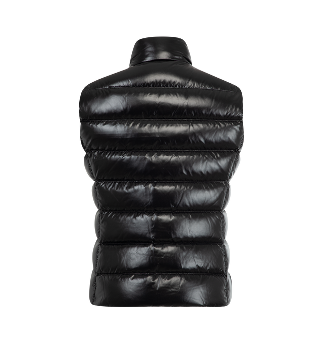 Image 2 of 2 - BLACK - MONCLER Ghany Puffer Vest featuring nylon laqu, nylon laqu lining, down-filled and boudin-quilted, zipper closure and side seam pocket with concealed zipper closure. 100% polyamide/nylon. Padding: 90% down, 10% feather.