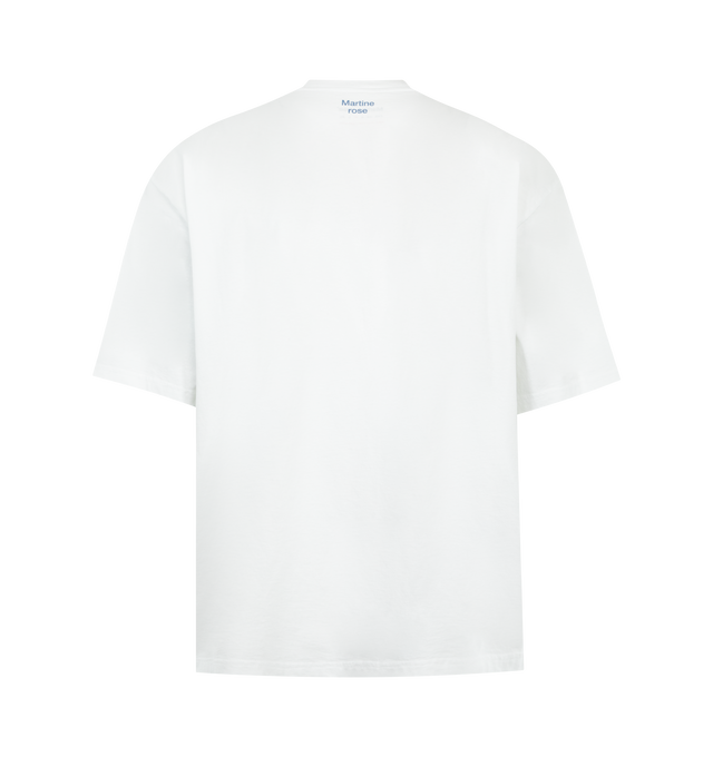 Image 2 of 2 - WHITE - MARTINE ROSE Oversized T-shirt featuring cotton jersey T-shirt, rib-knit crewneck, short sleeves and graphic at front. 100% cotton. Made in Portugal.