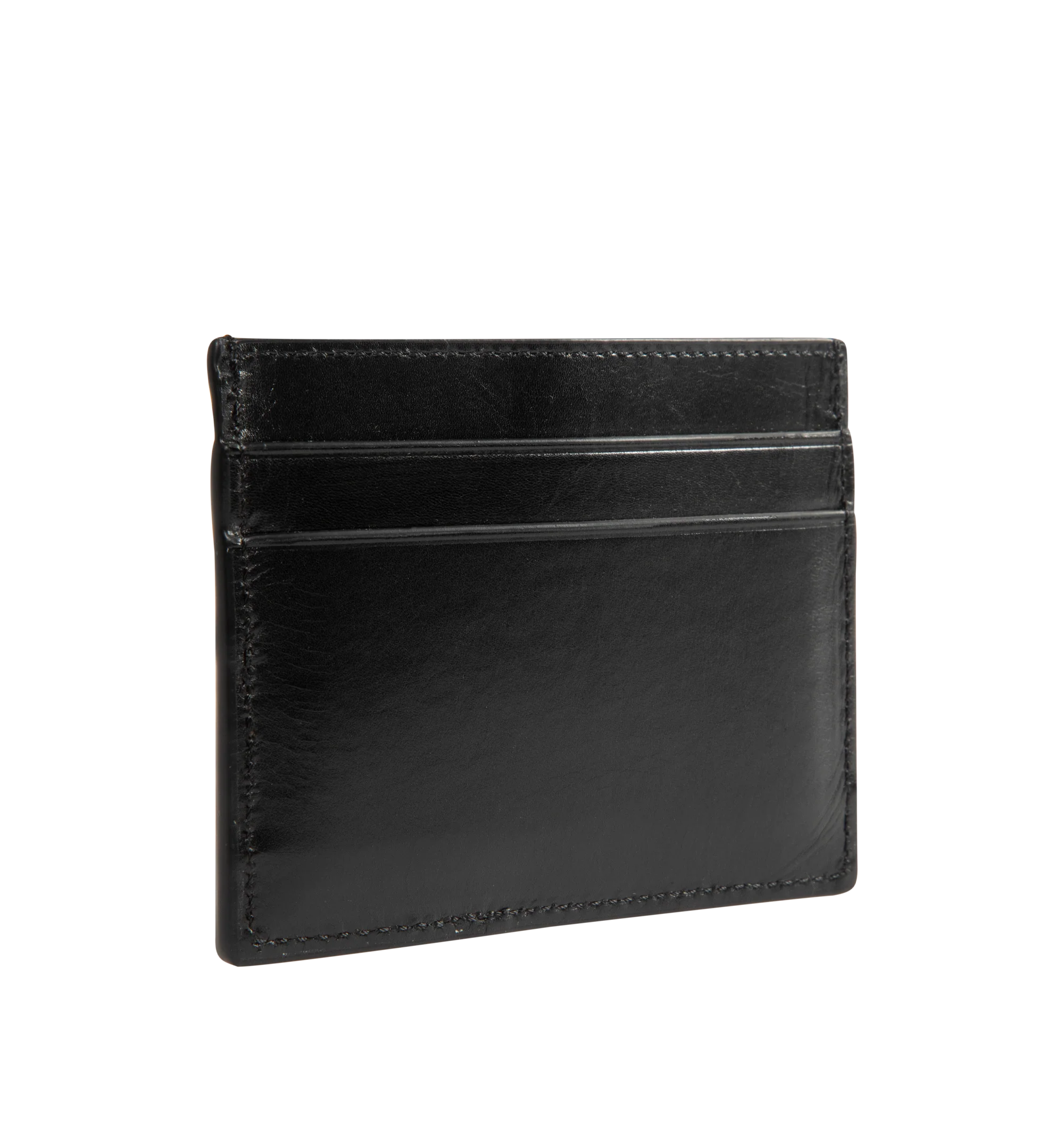 Image 2 of 3 - BLACK - LOEWE Switch Plain Cardholder in supple grained calfskin and suede featuring a playful corner fold that creates the illusion of an open pocket, four card slots, one central pocket, calfskin lining and embossed LOEWE. Supple grained calf/suede. 7.5 cm x 10.3 cm x 0.3 cm. Made in Spain.