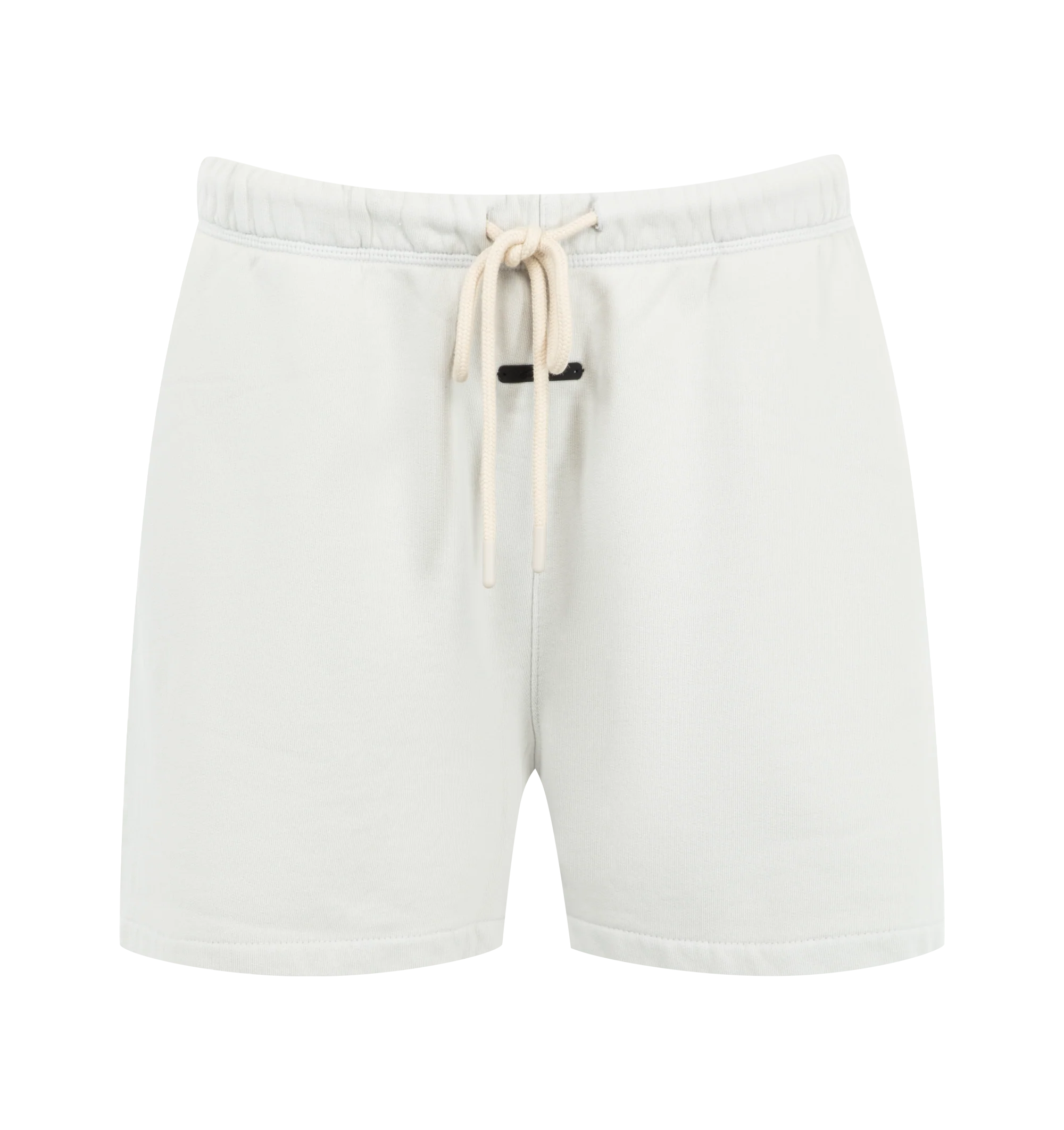 Image 1 of 3 - WHITE - Fear of God Essentials Womens Classic Sweatshorts are crafted from heavyweight cotton fleece with a pigment-dyed finish. Feature a relaxed classic fit, elasticized waistband with adjustable drawcord and bungee, side-seam pockets, and signature Essentials label. Main Material: 100% Cotton. Imported.