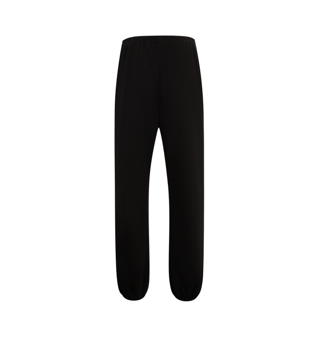Image 2 of 3 - BLACK - THE ROW Zaven Pant featuring relaxed pull-on pant in cotton and cashmere French terry with straight leg, elasticated waistband and hem and vertical side zip pockets. 84% cotton, 16% cashmere. Made in Italy. 