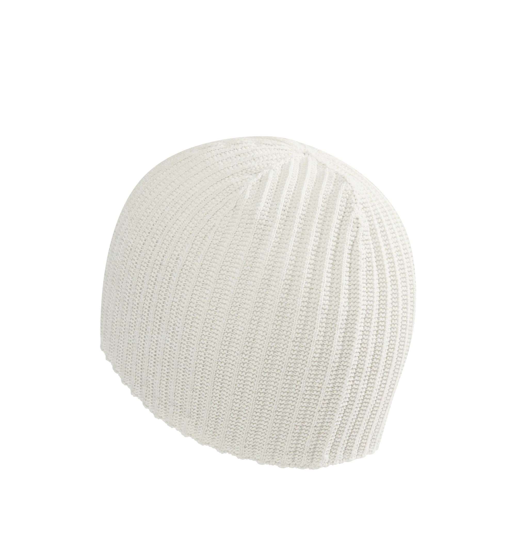 Image 2 of 2 - WHITE - ISSEY MIYAKE Penne Beanie featuring knit beanie and can be worn as a watch cap by folding up the hem. 68% polyester, 32% wool. Made In Japan.