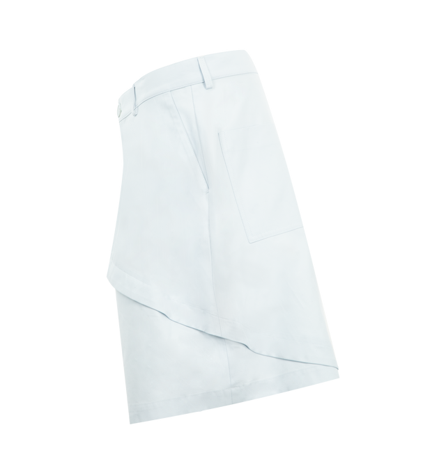 Image 3 of 3 - BLUE - LOEWE PAULA'S IBIZA Short in lightweight cotton featuring an asymmetrical panelled construction, relaxed fit, short length, mid waist, concealed zip fly, slash pockets, rear patch pockets and LOEWE embossed leather patch placed at the back. Cotton. Made in Italy. 