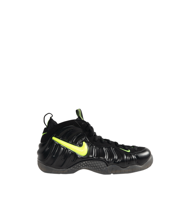 Image 1 of 5 - BLACK - NIKE Air Foamposite Pro Sneaker featuring Foamposite upper that molds to your foot, full-length and heel Zoom Air cushioning, foam midsole and rubber outsole with herringbone tread. Made in Indonesia.