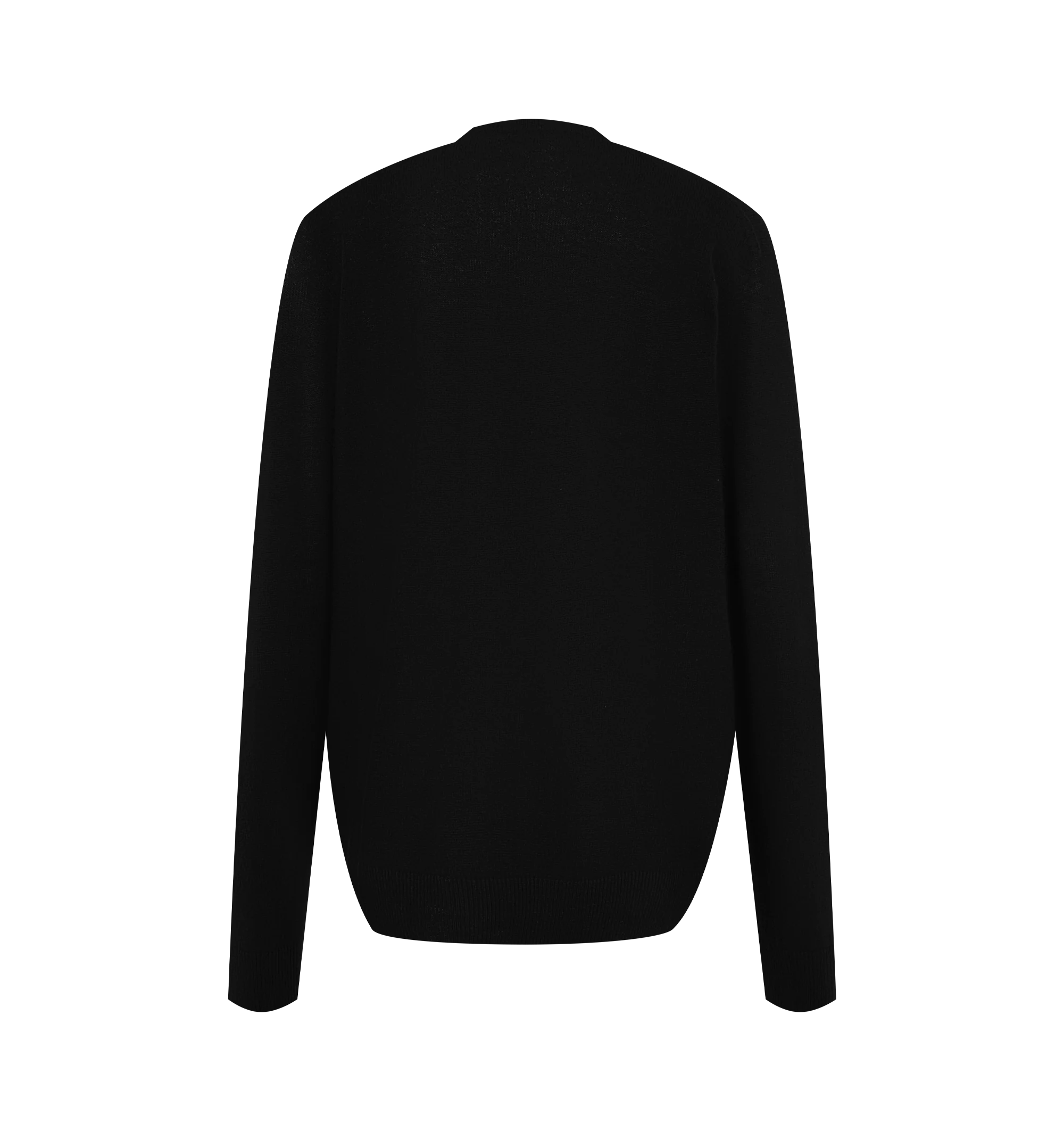 Image 2 of 2 - BLACK - The Row Women's Phora Top is crafted from lightweight cashmere and features a classic V-neckline, long sleeves, and seamless construction for a clean, minimalist silhouette. This designer cashmere sweater combines exceptional Italian craftsmanship with a smooth, single-ply knit that offers lightweight warmth, natural stretch, and everyday comfort. Main Material: 100% Cashmere. Made in Italy.