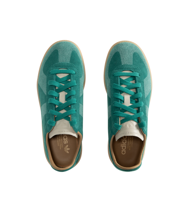 Image 5 of 5 - GREEN - Adidas Mens BW Army Decon Shoes are crafted from leather with premium suede overlays. Features a regular fit, lace-up closure, leather sockliner, rubber outsole, and Trefoil and adidas logo detailing on the tongue, sockliner, and tooling. Upper: Leather with Suede Overlays; Sockliner: Leather; Outsole: Rubber. Made in Vietnam. 