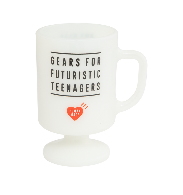 Image 2 of 2 - WHITE - HUMAN MADE Animal Glass Tumbler featuring printed branding graphic and handmade from borosilicate glass. Made in Japan. 
