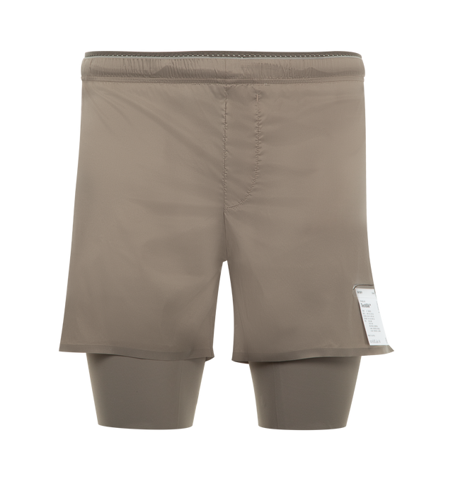 Image 1 of 3 - BROWN - SATISFY TechSilk 8" Running Shorts featuring sweatproof pockets, double waistband and light TechSilk shell with a Justice liner. 88% polyamide, 12% elastane.