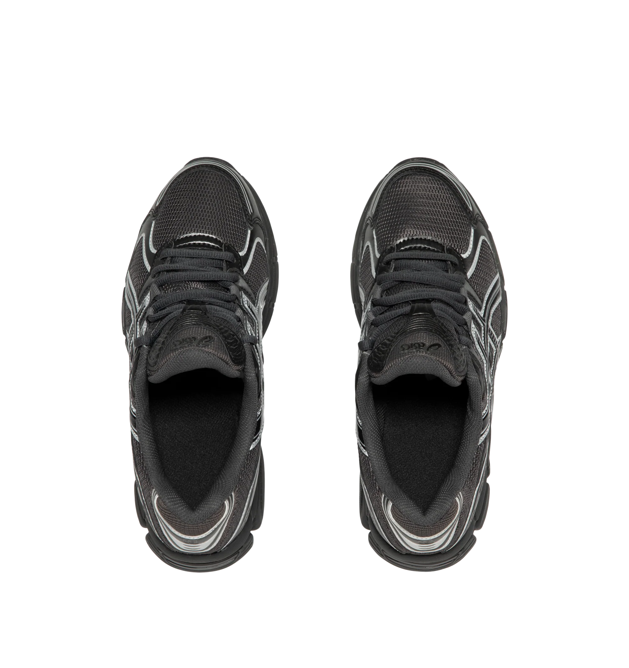 Image 5 of 5 - BLACK - Asics Men's GEL-STRATUS MC Sneakers feature an air mesh upper with synthetic leather overlays for breathable comfort, durability, and a technical-inspired look. Drawing from the brand's 2010s running heritage, these lifestyle sneakers combine rearfoot GEL technology with a cushioned midsole for enhanced shock absorption and everyday comfort. Main Material: Synthetic Leather and Mesh. Sole: Rubber.