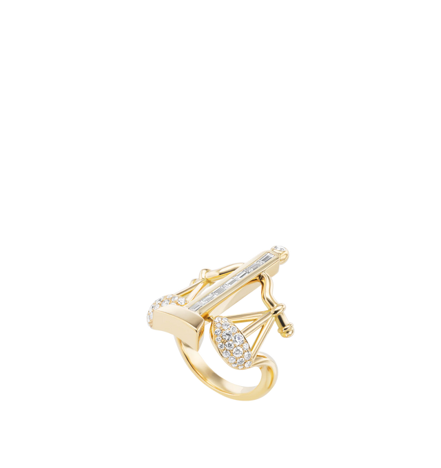 Image 2 of 2 - GOLD - BRENT NEALE Zodiac Ring featuring 18K yellow gold zodiac face with diamonds.