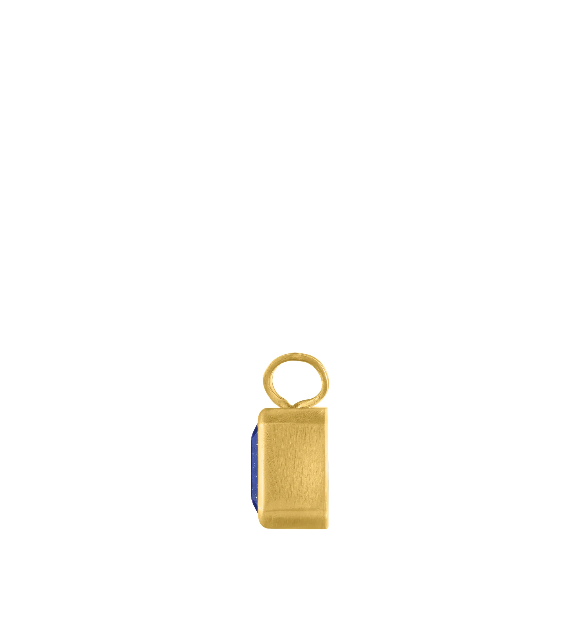 Image 3 of 3 - BLUE - Prounis Lapis Pendant is handcrafted from 22K yellow gold and features a sculptural lapis stone set within a polished gold box setting. Handmade in New York. For personal consultation and detailed information about jewelry, please contact our dedicated stylist team at personalshopping@hirshleifers.com.This item may be restricted for online purchase to international clients. For assistance purchasing this item please contact our dedicated stylist team at personalshopping@hirshleifers.co