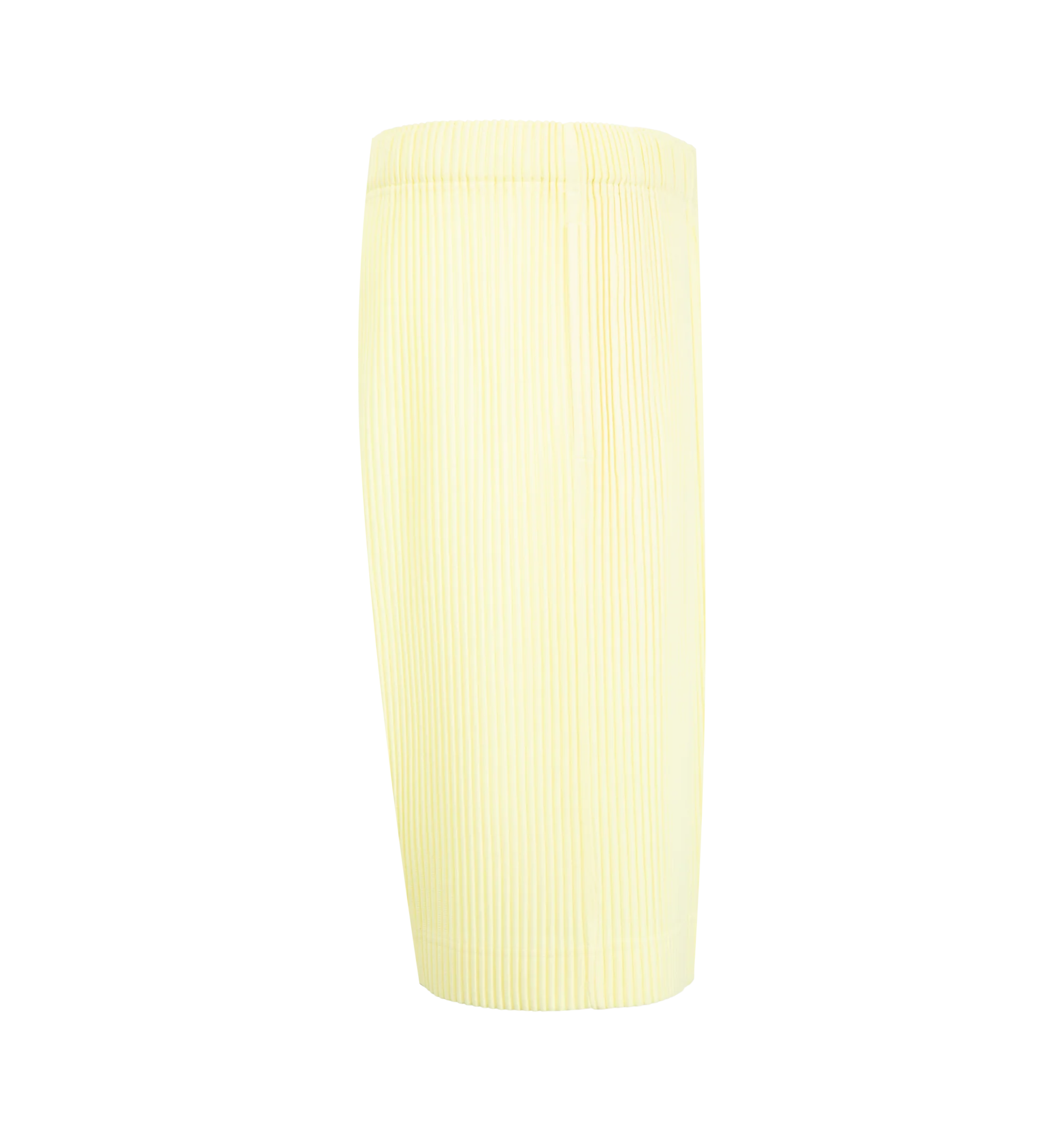 Image 3 of 3 - YELLOW - Issey Miyake Men's August Pleated Shorts feature signature pleated polyester jersey with quick-drying properties, side pockets, and an elasticated waistband with a button-fly closure. These designer shorts combine lightweight performance with the brand's iconic pleated construction for everyday comfort and modern style. Main Material: 100% Polyester.